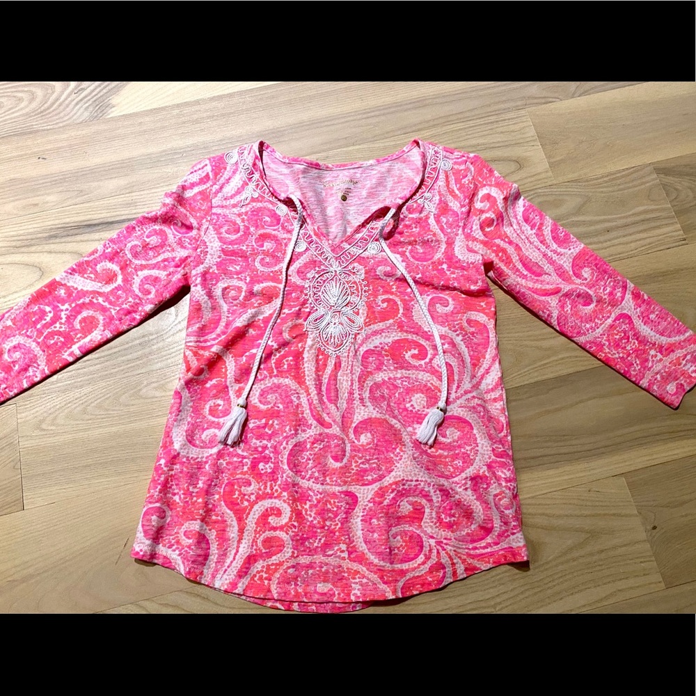 Lilly Pulitzer Holly Top with Embellished Tassels